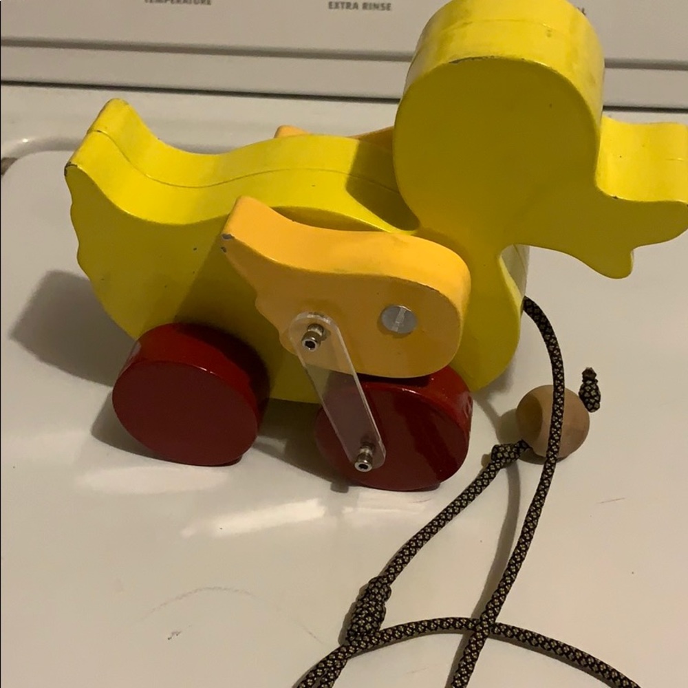 Walking yellow duck wooden